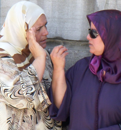 two women talking to each other